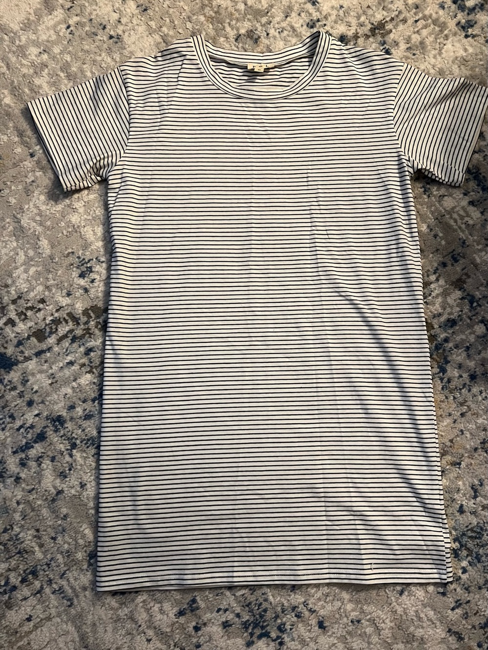 POL Black & White Striped Crewneck Tee